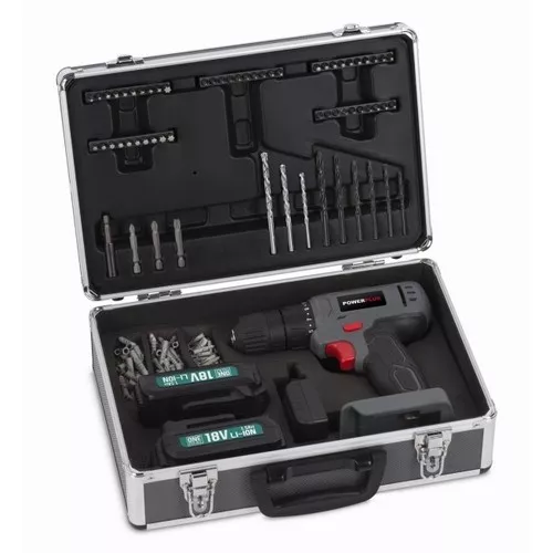 Aku šroubovák / vrtačka 18V LI-ION  plus  153ks příslušenství Powerplus POWESET1