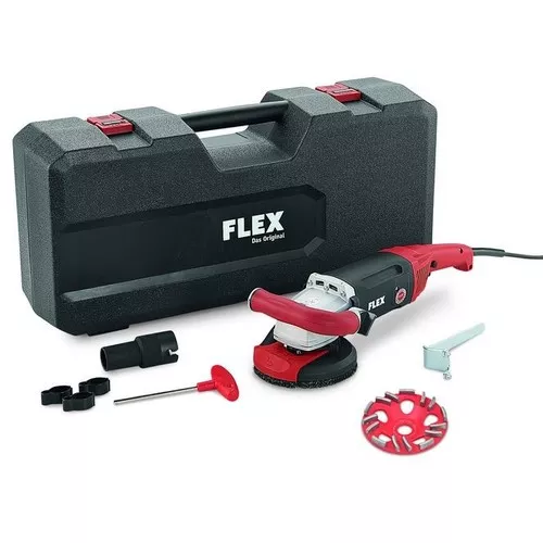 Silná sanační bruska s výkonem 1800 W pro broušení až do rohů, 125 mm FLEX LD 18-7 125 R, Kit E-Jet