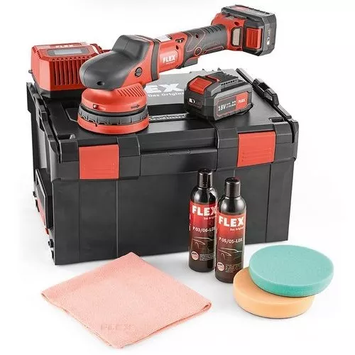 Aku-excentrická leštička s nuceným pohonem 18,0 V FLEX XCE 8 125 18.0-EC/5.0 P-Set