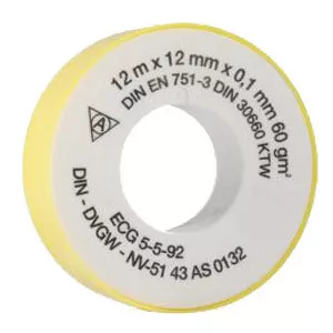 Těsnící teflonová páska 12 m × 12 mm × 0,1 mm, 60 g/m² 2500020 Aircraft