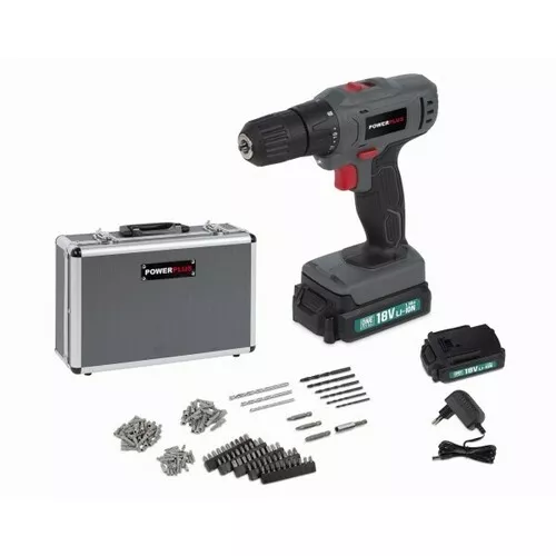 Aku šroubovák / vrtačka 18V LI-ION  plus  153ks příslušenství Powerplus POWESET1