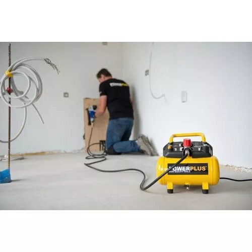 Kompresor SILENT 550W 6L  plus 10ks přísl. Bezolejový Powerplus POWX1724S