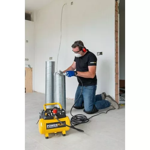 Kompresor SILENT 550W 6L  plus 10ks přísl. Bezolejový Powerplus POWX1724S