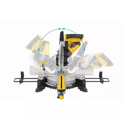 Pokosová pila s potahem a oboustranným náklonem 2 200W / 254mm Powerplus POWX075740DB