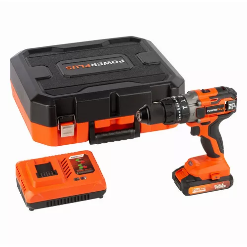 Aku šroubovák / vrtačka s příklepem 20V SET Powerplus POWDP15210