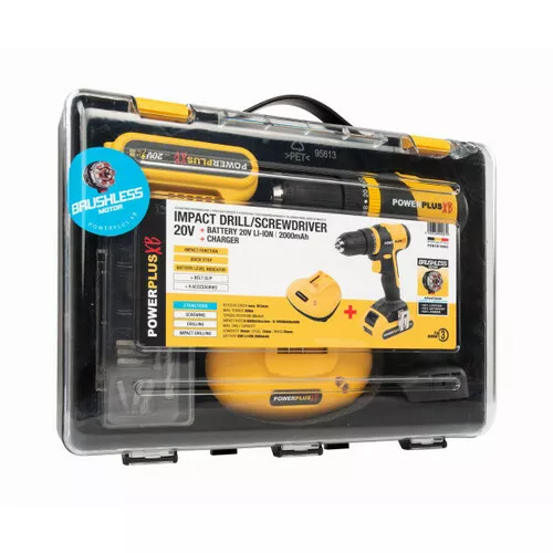 Aku šroubovák / vrtačka s příklepem 20V Powerplus POWXB10060