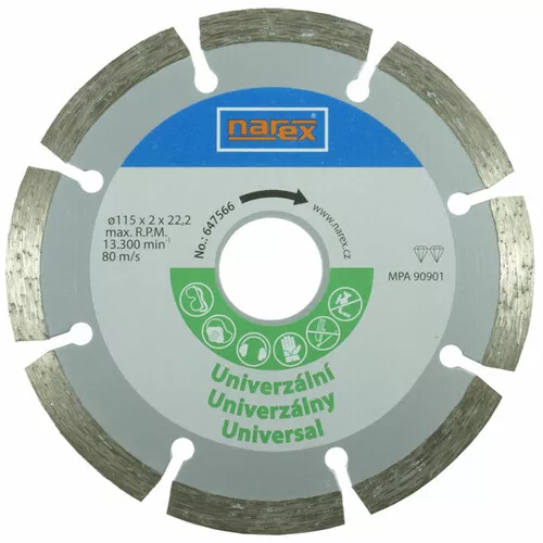 Narex Dia 115 Universal - Diamantový řezný kotouč - universal sintrovaný 