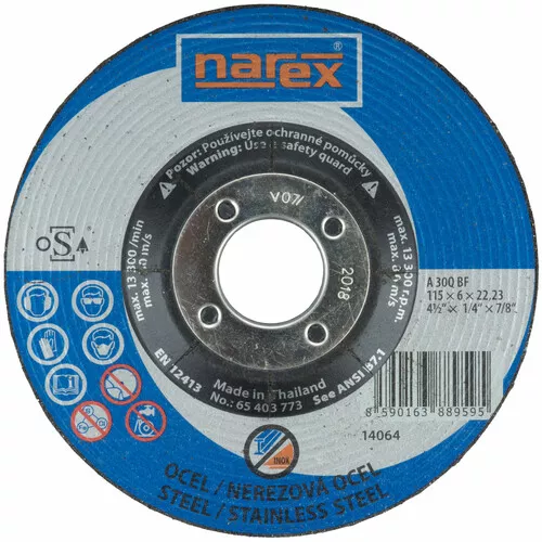 Brusný kotouč na ocel vypouklý 115×6×22.2 A30 BF NAREX