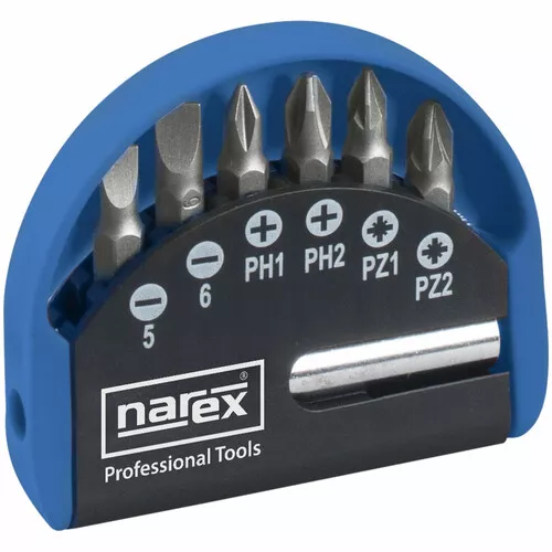 7dílná (kapesní) sada šroubovacích bitů Industrial-CrV 7-Bit Box NAREX