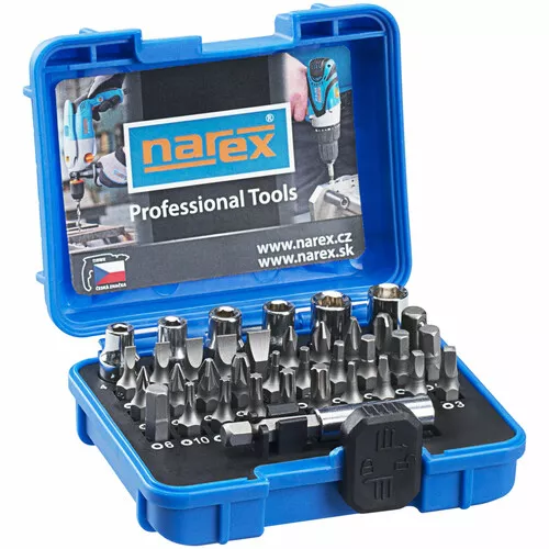 37dílná sada šroubovacích bitů a ořechů Industrial-CrV 37-Bit Box NAREX