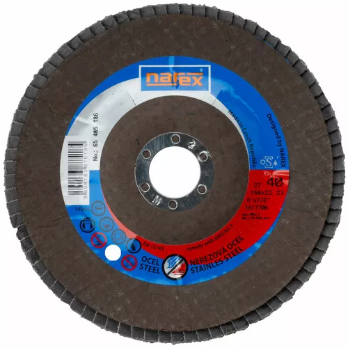 Lamelový kotouč 2v1 pro broušení běžné a ušlechtilé oceli LK ø 150×22.2 27 ZA 40 NAREX