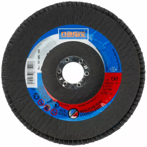Lamelový kotouč 2v1 pro broušení běžné a ušlechtilé oceli LK ø 150×22.2 27 ZA 60 NAREX