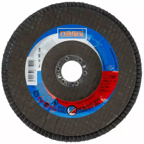 Lamelový kotouč 2v1 pro broušení běžné a ušlechtilé oceli SET LK ø 150x22.2  27 ZA 80 NAREX