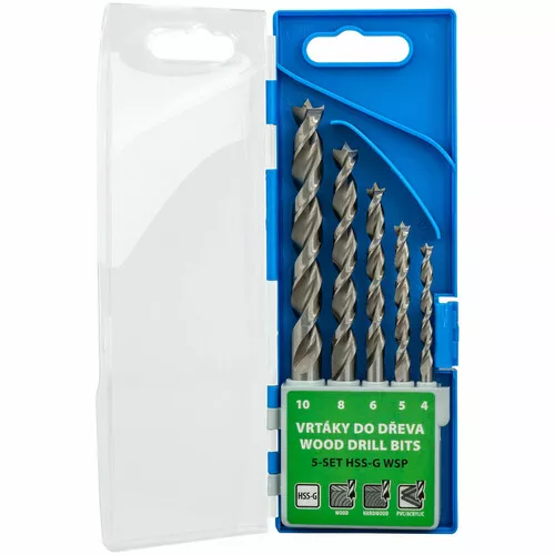 Vrtáky pro rychlé a přesné vrtání do každého druhu dřeva 5-SET HSS-G WSP NAREX