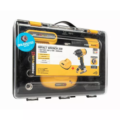 Aku rázový utahovák 1/2" 220Nm 20V Powerplus POWXB30050