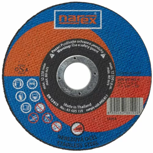 Řezný kotouč 2v1 pro řezání běžné a ušlechtilé oceli SET RK ø 125×1×22.2 A 60R-BFB INOX 41 NAREX