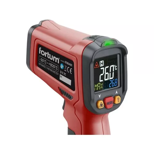 Teploměr bezkontaktní ir průmyslový, se sondou, -50°-800°c FORTUM 4780401
