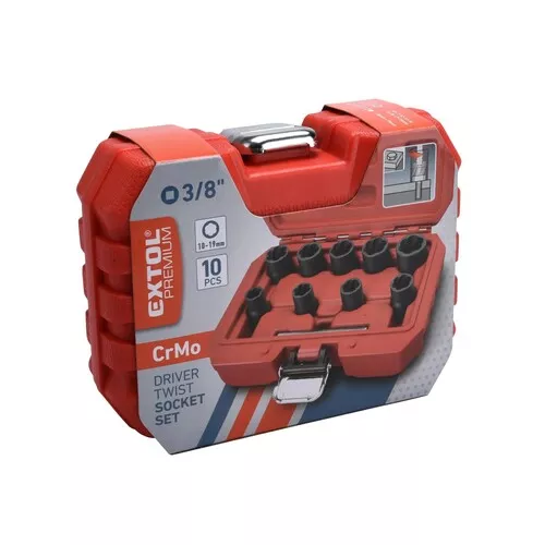 Hlavice na uvolňování šroubů a matic, sada 10ks, 3/8", 10-19mm, crmo EXTOL PREMIUM 8818141