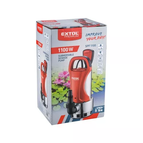 Čerpadlo ponorné kalové, 1100w, 18500l/h EXTOL PREMIUM 8895009