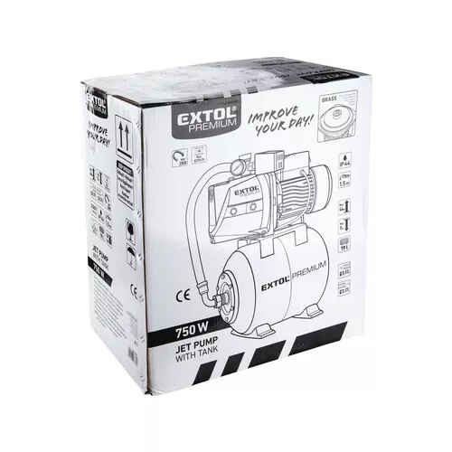 Čerpadlo proudové s tlakovou nádobou, 750w, 5270l/hod, 3bar EXTOL PREMIUM 8895095