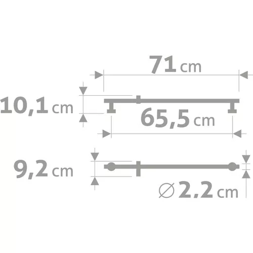 Tyč s posuvným držákem sprchy, celokovová, 71cm, nerez FRESHHH 830309