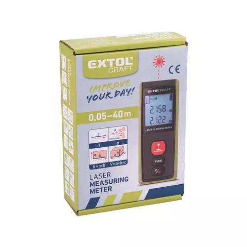 Metr laserový digitální 40m, 0,05-40m EXTOL CRAFT 920201
