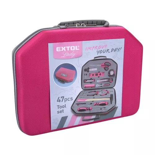 Sada nářadí 47ks, 1/4", crv EXTOL LADY 6590