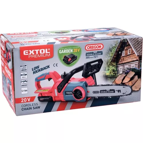 Pila řetězová aku, 30cm, garden20v, 20v li-ion, bez baterie a nabíječky EXTOL PREMIUM 8895741