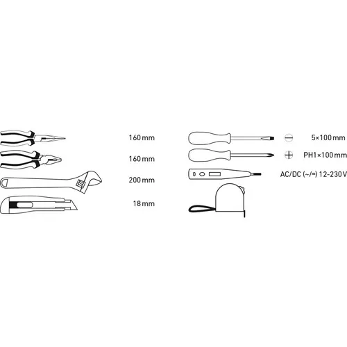 Sada nářadí 8ks, crv EXTOL CRAFT 6580