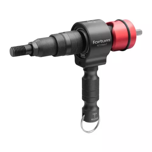 Nástavec nýtovací na vrtačku t-combo, sada pro matice m3-m12 i trh. nýty 2,4-6,4mm, crmov FORTUM 4770667