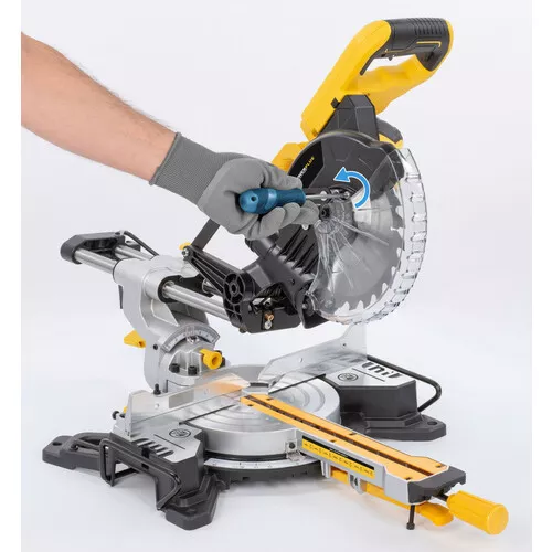 Pokosová pila s potahem a oboustranným náklonem 1 600W / 210mm Powerplus POWX075720DB