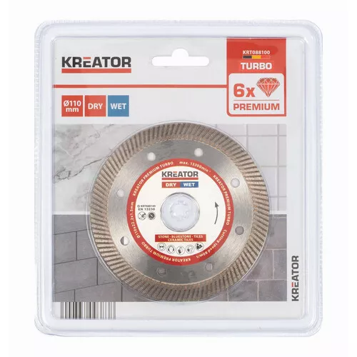 Diamantový kotouč celoobvodový 110mm PREMIUM TURBO Kreator KRT088100