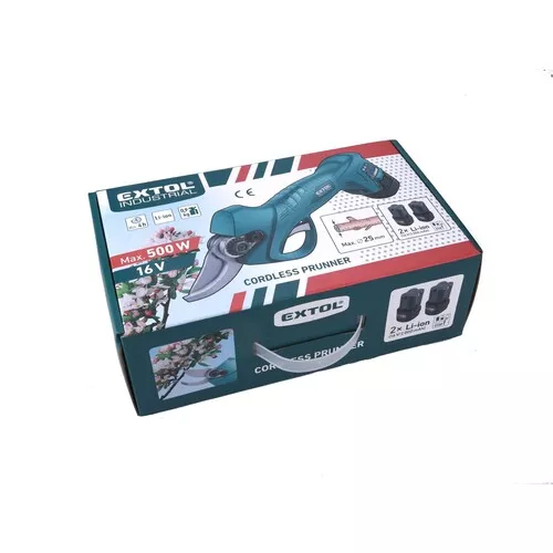 Nůžky zahradní aku, 16v li-ion, 2x2000mah EXTOL INDUSTRIAL 8791580