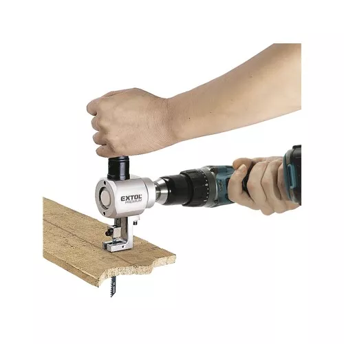 Nástavec na vrtačku 2funkční, k stříhání plechu/řezání dřeva EXTOL PREMIUM 8813654