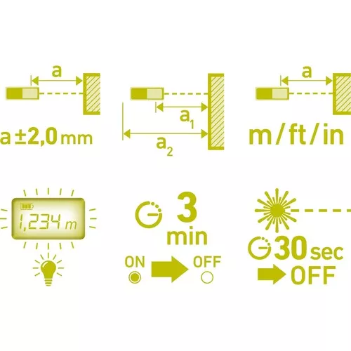 Metr laserový digitální 40m, 0,05-40m EXTOL CRAFT 920201
