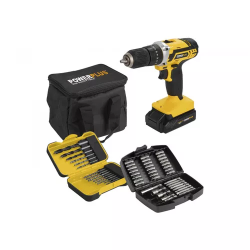 Aku příklepový šroubovák / vrtačka 20V LI-ION 2BAT  plus  53ks přísl. Powerplus POWX00840