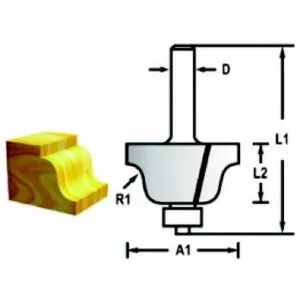 Makita D-48804 Profilová fréza s ložiskem stopka 6 mm,25,4x9,5x52 mm STOP