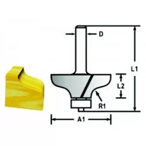 Makita D-48773 Profilová fréza s ložiskem stopka 8 mm,31,8x12,7x56 mm STOP