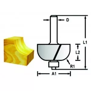 Makita D-48583 Žlábkovací fréza s ložiskem stopka 8 mm,15,9x6,35x49 mm STOP