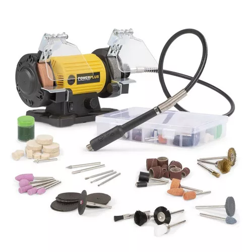 Dvoukotoučová bruska s flexibilní hřídelí 120W Powerplus POWX1280