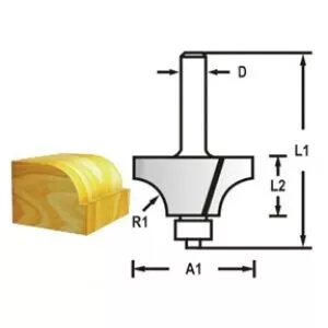 Makita D-48474 Zaoblovací fréza s ložiskem stopka 6 mm,28,6x14,5x56 mm R=7,9mm STOP