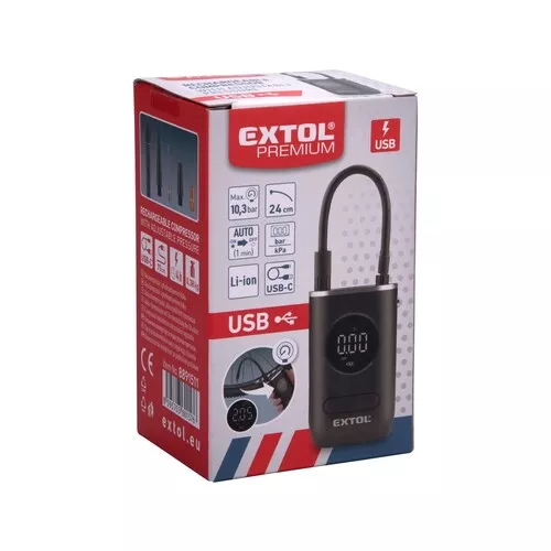 Kompresor aku, 10,8bar, usb nabíjení EXTOL PREMIUM 8891511