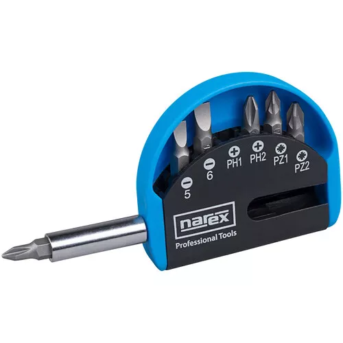 7dílná (kapesní) sada šroubovacích bitů Industrial-CrV 7-Bit Box NAREX