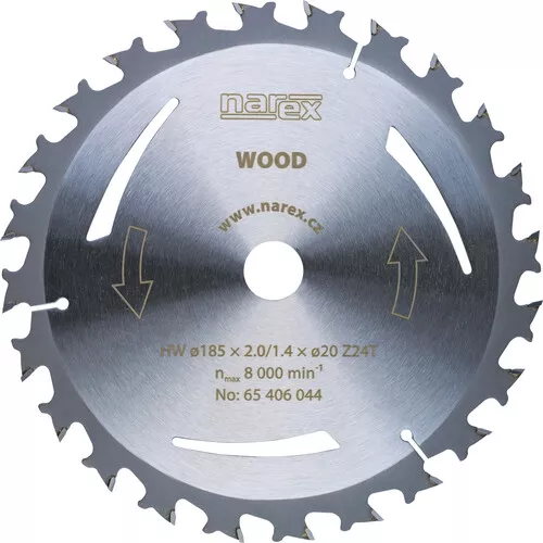 Pilový kotouč WOOD 185 × 2,0/1,4 × 20 Z24T NAREX