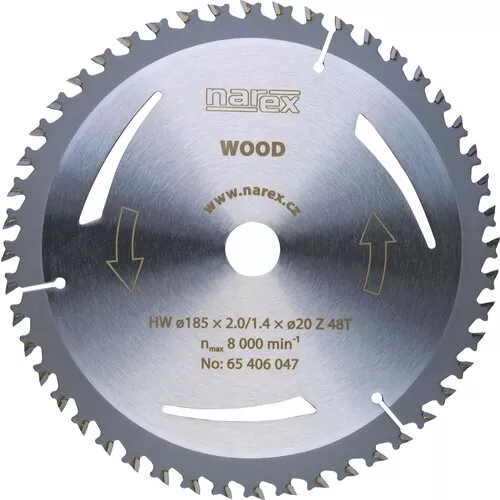 Pilový kotouč WOOD 185 × 2,0/1,4 × 20 Z48T NAREX