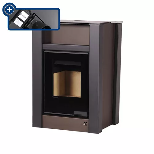 HS Flamingo LEND 11/7 hnědá ER teplovodní krbová kamna s 7 kW výměníkem a el. regulací