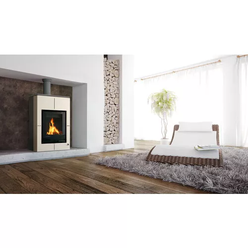 HS Flamingo SAPORO 11/5 krém teplovodní krbová kamna s 5 kW výměníkem