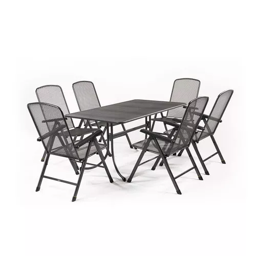 MWH Basani 6+ sestava nábytku z tahokovu (6x pol. křeslo Savoy Basic, 1x stůl Universal 160)