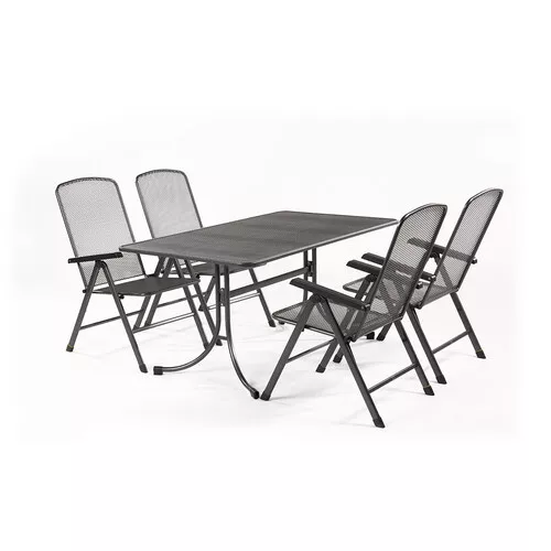 MWH Basani 4+ sestava nábytku z tahokovu (4x pol. křeslo Savoy Basic, 1x stůl Universal 160)