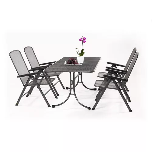 MWH Basani 4+ sestava nábytku z tahokovu (4x pol. křeslo Savoy Basic, 1x stůl Universal 160)